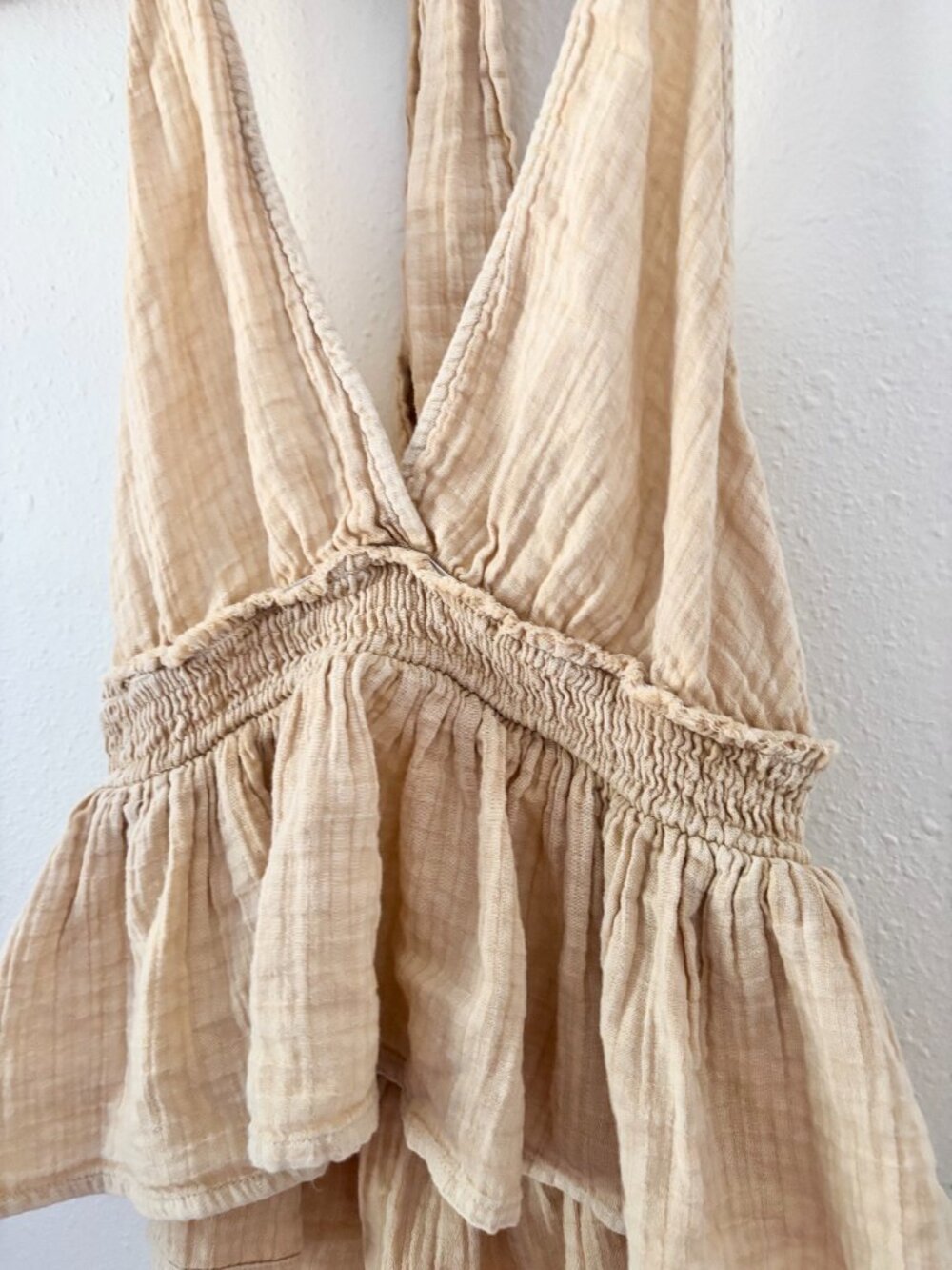 Beige Ruffle Halter Top - Picture 2 of 7